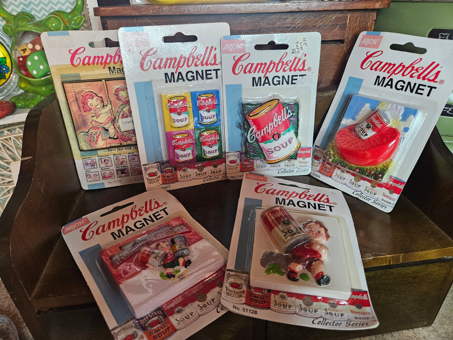 Campbell's Arjon Collector Series Magnets – Set of 6, Sealed on Original Cards