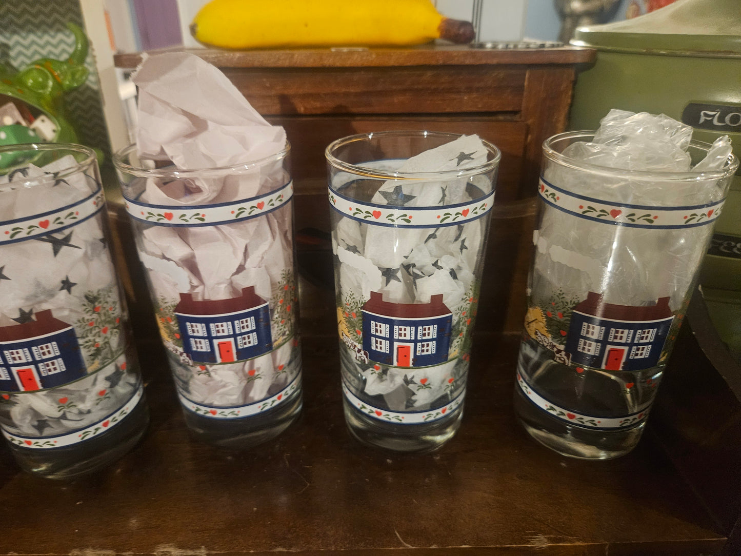 Tiara Exclusives by Indiana Glass Country Americana Drinking Glasses — Set of 8