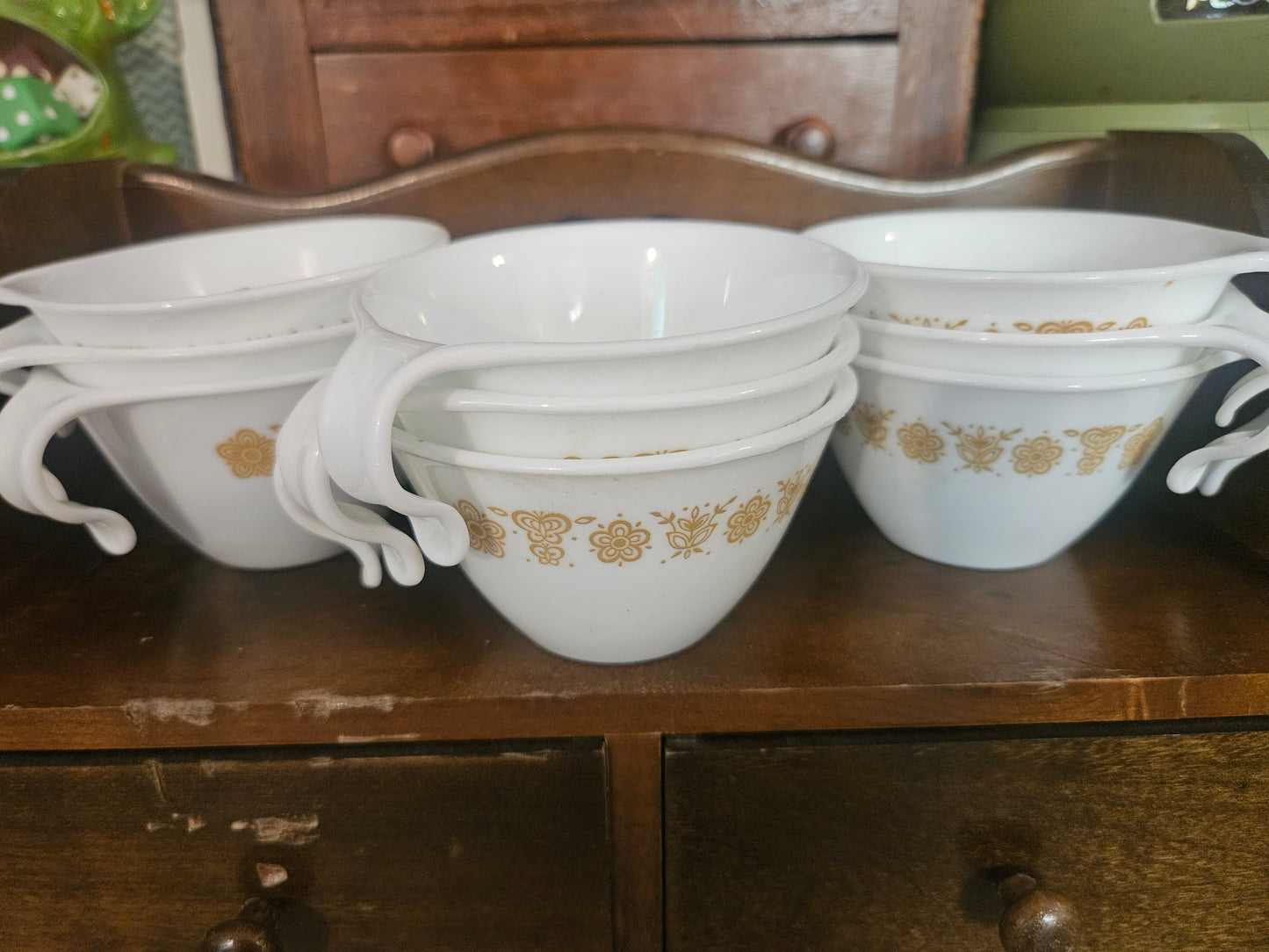 Corelle Butterfly Gold Coffee Cups — Set of 9