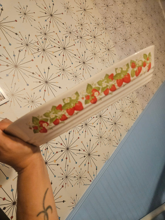 Action Microwave Collection Strawberry Divided Serving Dish — Made in Japan