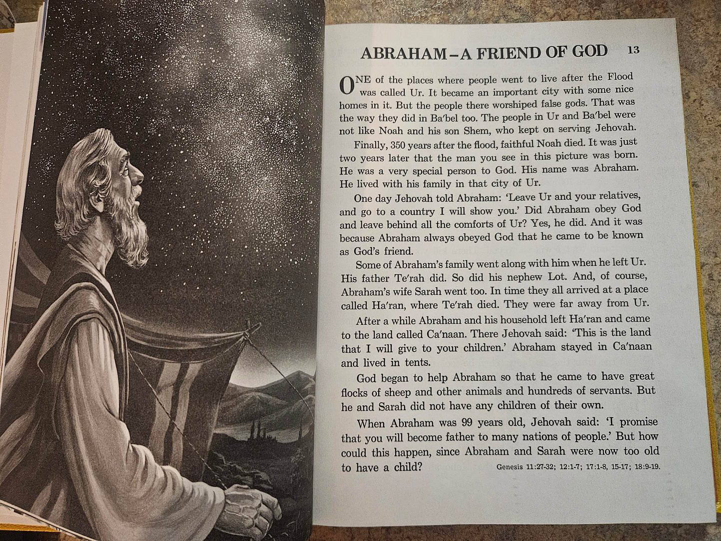 "My Book of Bible Stories" — 1978 Watchtower, Hardcover, Golden Yellow, Great Condition