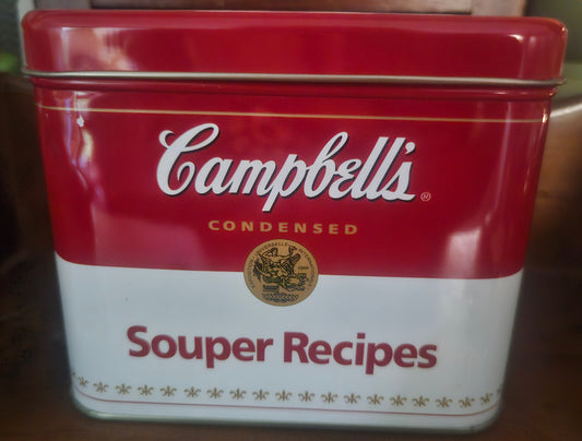 Vintage Campbell's Souper Recipes Tin Recipe Box with Cookbook Collection