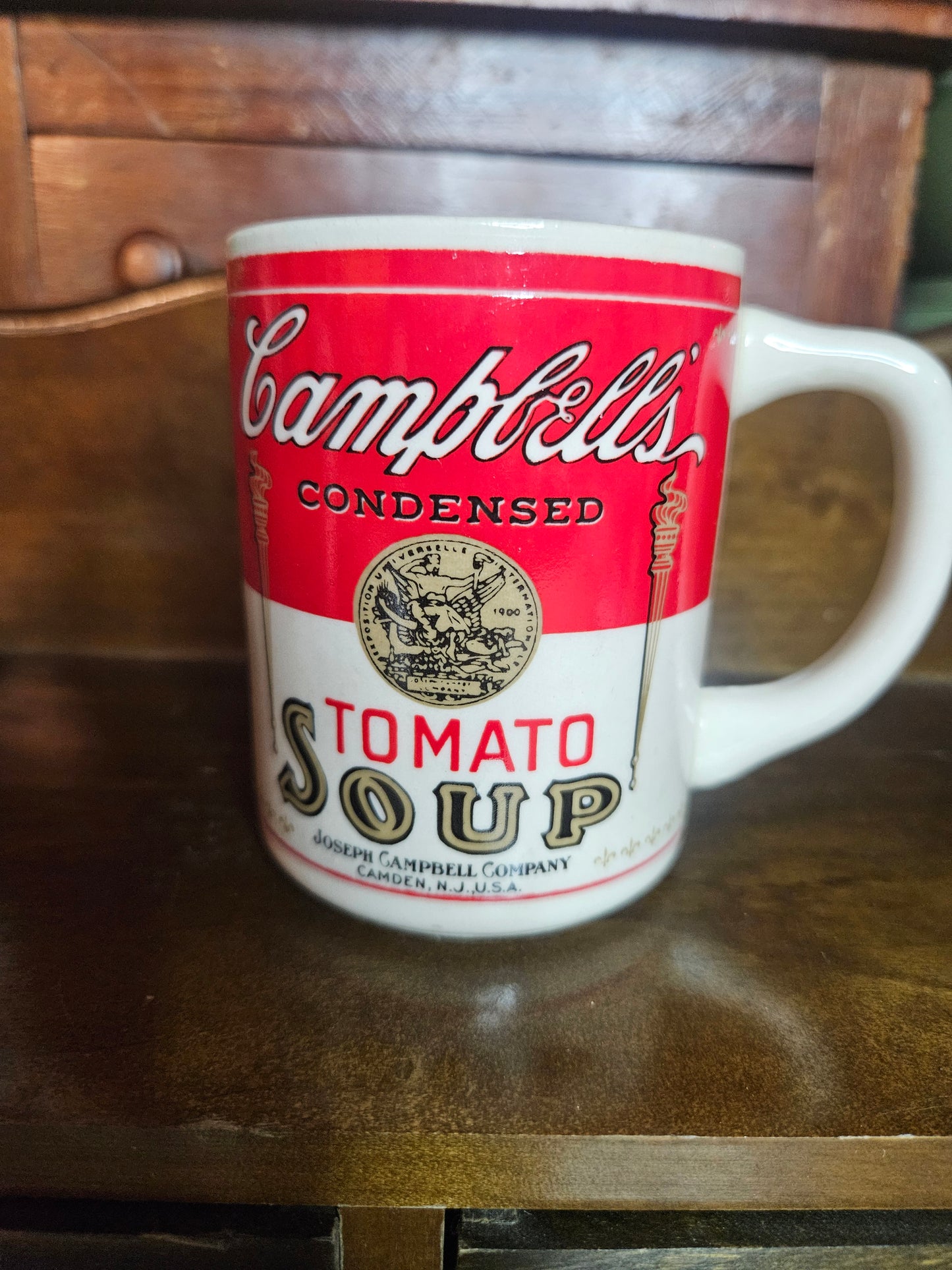 Campbell's Condensed Tomato Soup Advertising Mug – Full Wrap Label, Made in USA