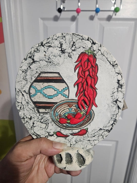 Shapes of Clay Mt. St. Helens Ash Wall Plaque – Southwestern Chili & Pottery, 8" with Stand